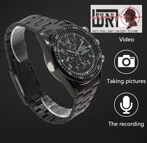 שעון יד שחור שעון עם מצלמה נסתרת